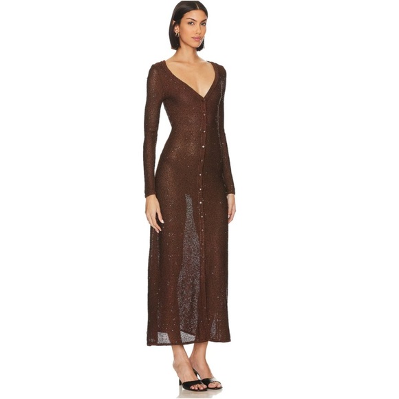NWT* Misa Rafael cardigan dress in chocolate shimmer - Picture 3 of 3